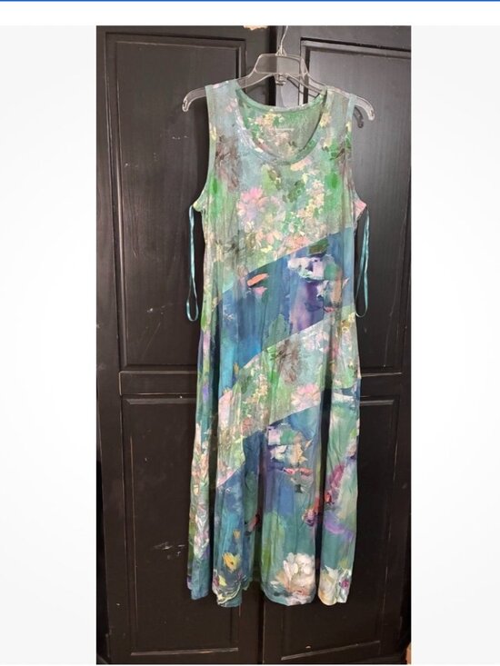 Soft Surroundings Dresses & Skirts - Soft Surroundings Dress Large Petite Multicolor Watercolor Floral Tank Maxi